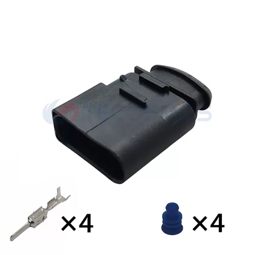 Waterproof IP66 Copper ABS/Nylon Housing Wire Harness Lambda Sensor Plug for Car 4-Pin Male 1J0973733 - image 2